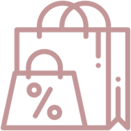 a shopping bag with a percent sign