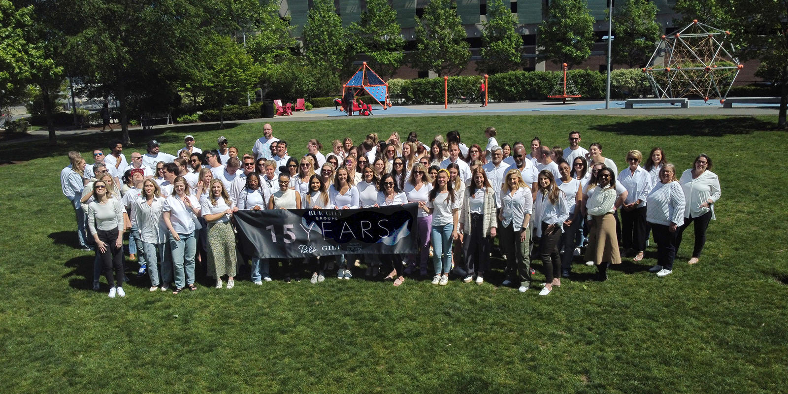a group of people posing for a photo