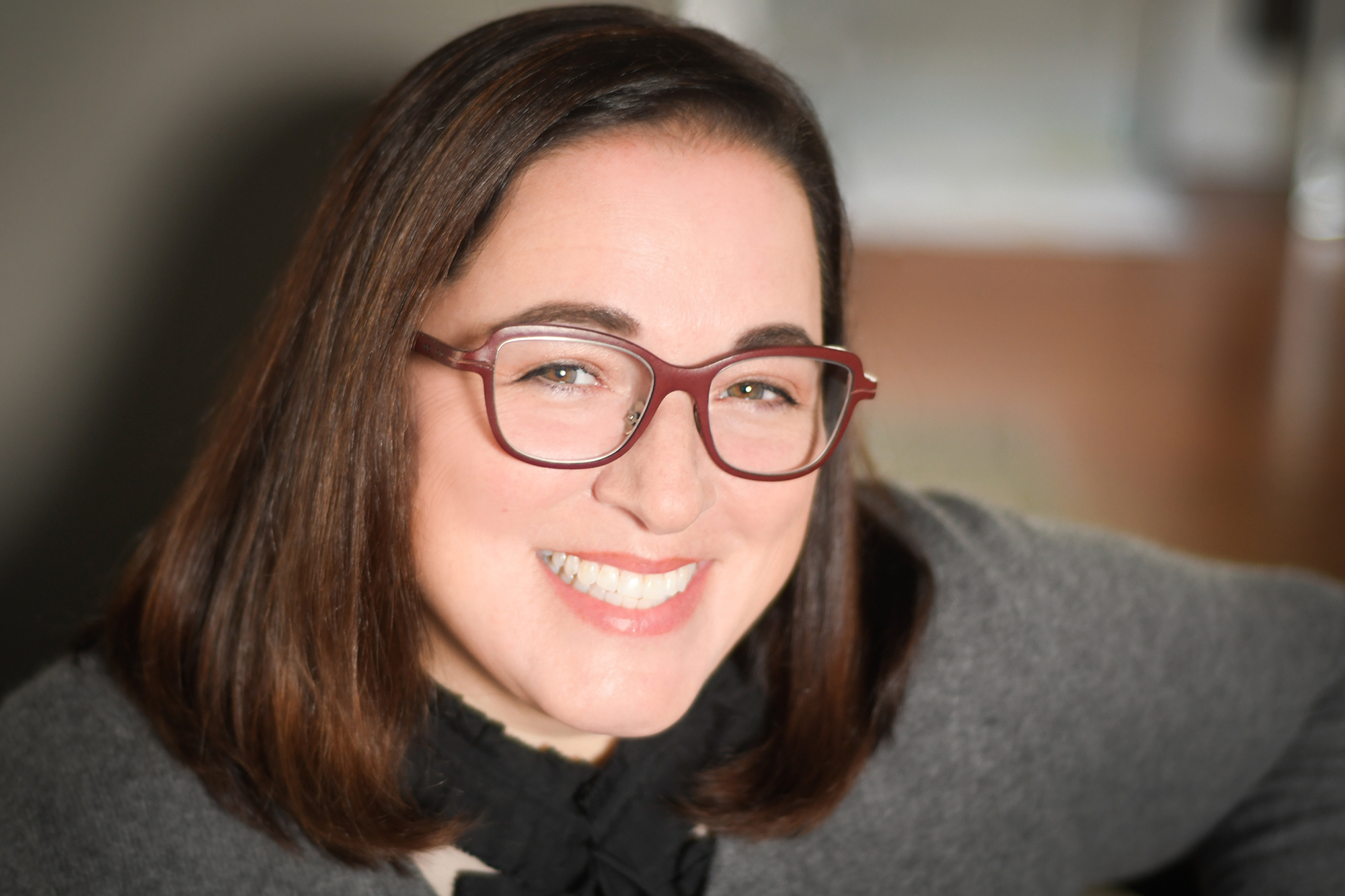 a person smiling at camera