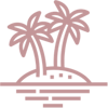 a pink palm trees on an island